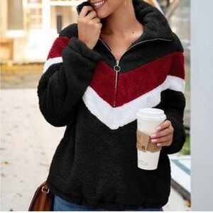 Zipper Strip pullover jacket